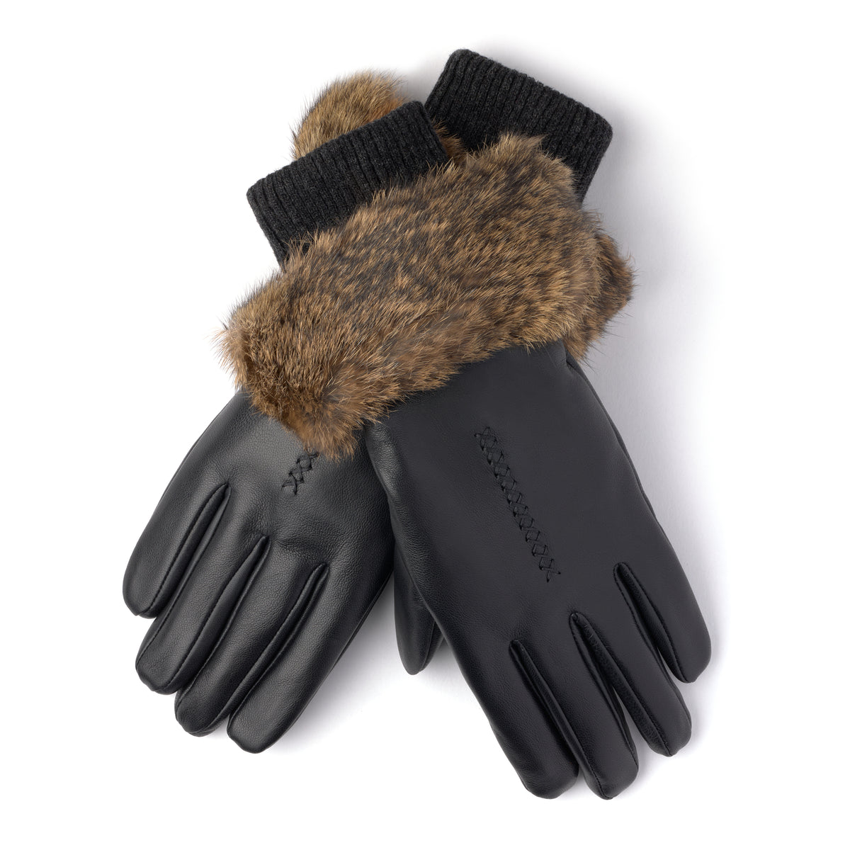 Fur Trim Leather Glove Manitobah