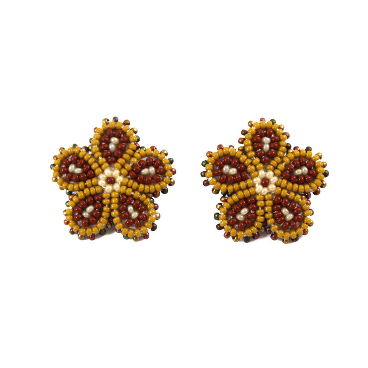 Jaime Lepine Yellow Mini Floral Earrings