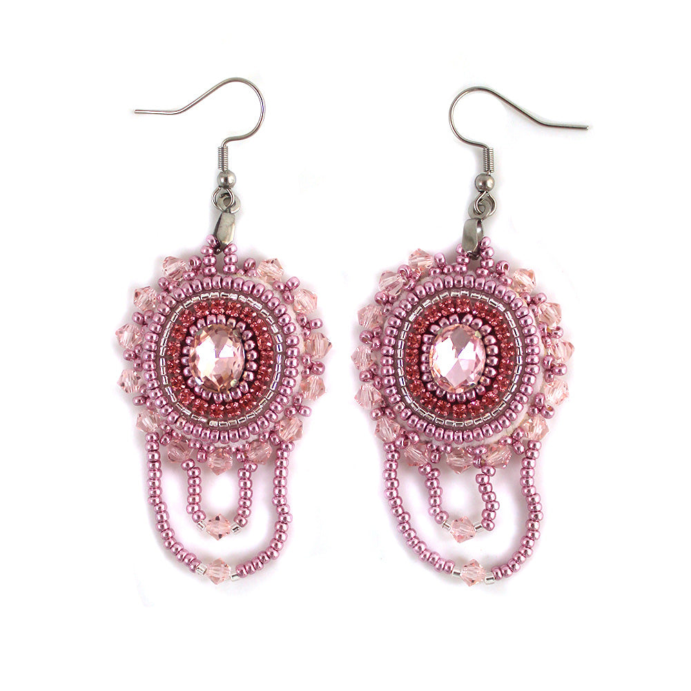 Linda McCullough Pink Beaded Earrings Manitobah