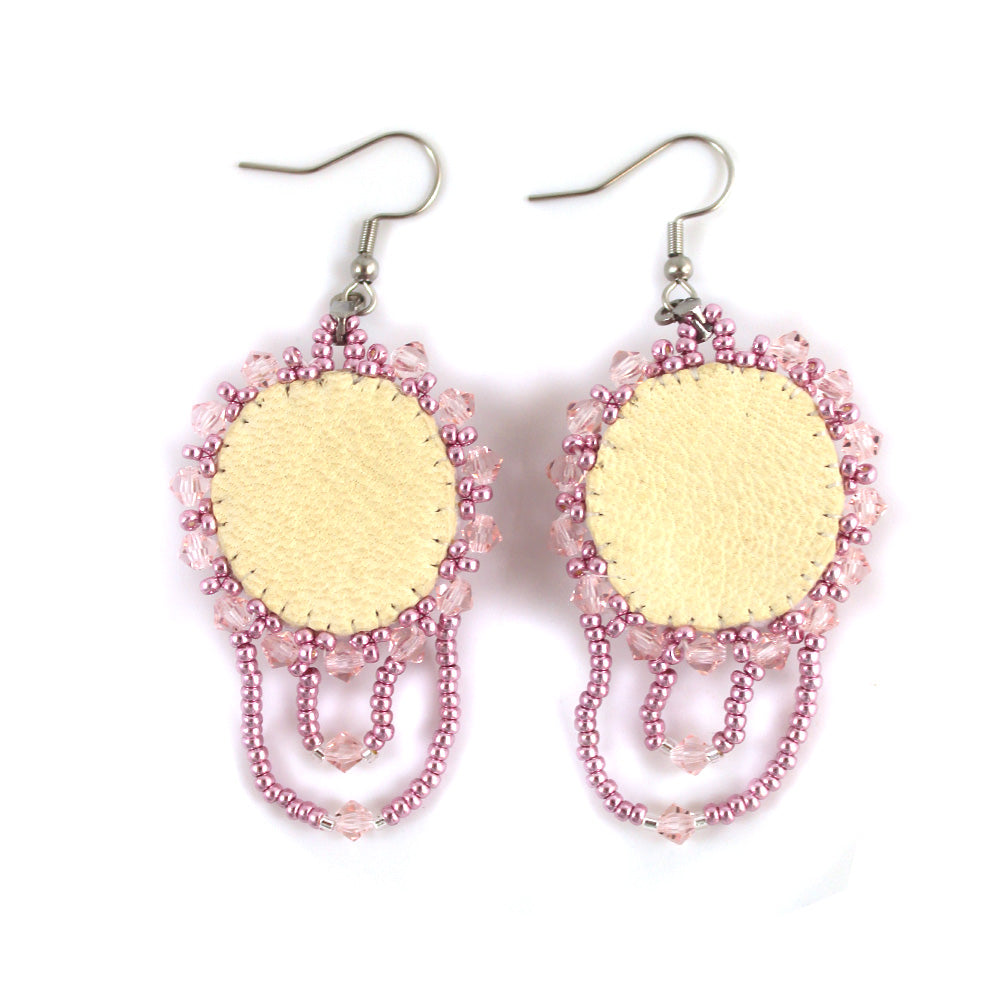 Linda McCullough Pink Beaded Earrings Manitobah