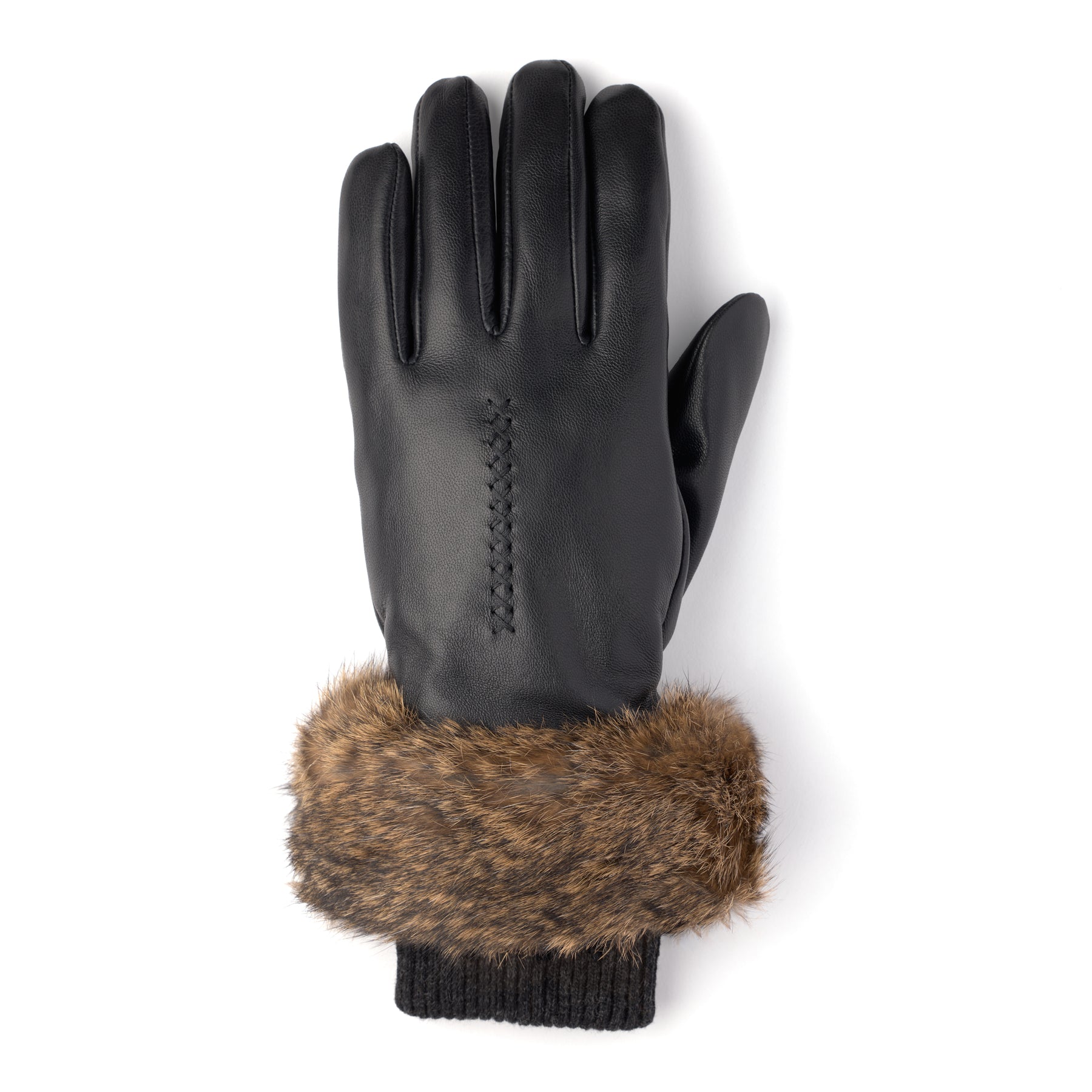 Fur Trim Leather Glove Manitobah