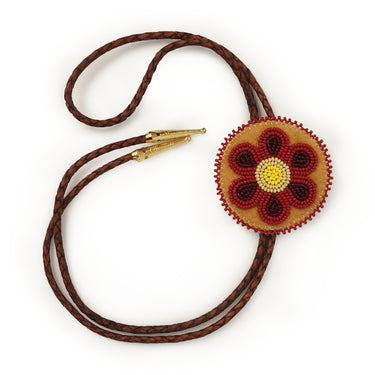 Cynthia Boehm Red Flower Bolo Tie