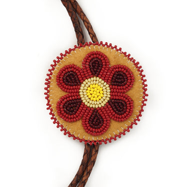 Cynthia Boehm Red Flower Bolo Tie