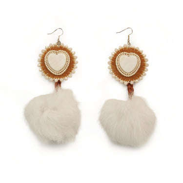 Cynthia Boehm White Shell Pom Poms