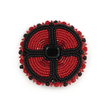 Crystal Behn Beaded Poppy Pin