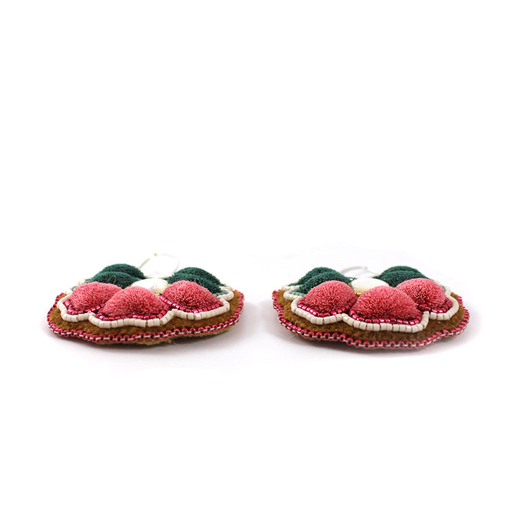 Carmen Miller Pink/Green Floral Earrings
