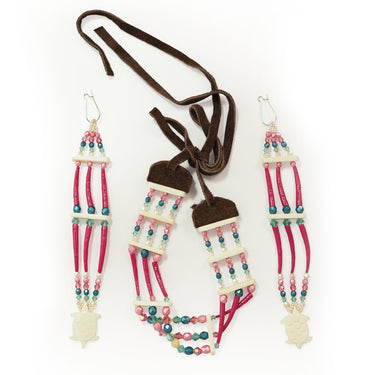 Jennifer Chartrand Pink Dentallium Earrings And Choker Set