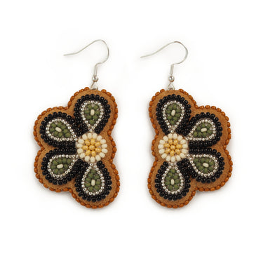 Jaime Lepine Half Flower Earrings