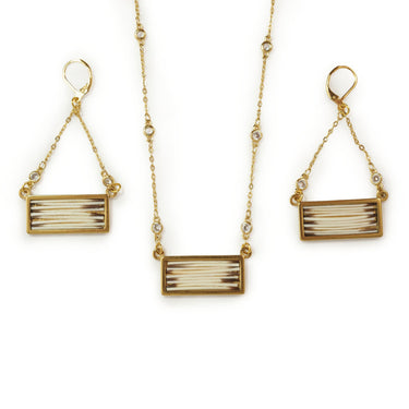 Leanne Niziol Quilled Earrings And Necklace Set