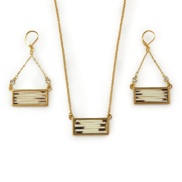 Leanne Niziol Quilled Earrings And Necklace Set